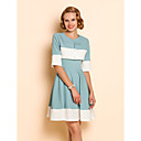 TS Contrast Kleur Pleats 1/2 Sleeve Dress