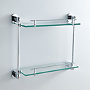 Contemporary Style chroom Wandmontage Brass Double Layer Glas Bracket
