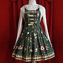Funny Amusement Park Sleeveless Dark Green Short Cotton Sweet Lolita Dress