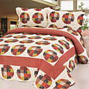 3PCS Traditional Pattern Cotton Queen Size Quilt Set