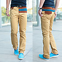 Hombre Pantalones Colorblock cintura recta Chino