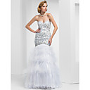 Trumpet/Mermaid  Strapless Floor-Length Tulle Evening Dress