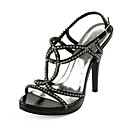 Fabulous Leatherette Stiletto Heel Sandals With Rhinestone Party / Evening Shoes