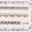 6PCS Nail Art Lace Transparent Nail Stickers No.9 Multi-Styles