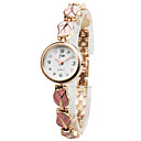Unique Alloy Leaves Design Round Glass Quartz Women's Watch(More Colors)