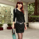 Women's Cowl Neck Belted Dress with Epaulet