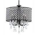 60W Lampe suspension contemporaine avec 4 feux et noir abat-jour cylindrique en métal-Net