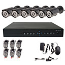 8 canali H.264 DVR autonomo con 6 impermeabile telecamera esterna Sony CCD