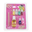 8PCS Nail Art Set(1 Nail Polish+1 Wood Stick+6 Nail Decorations,Random Color)