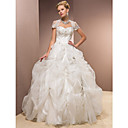 Ball Gown Sweetheart Satin And Tulle Floor-length Wedding Dress