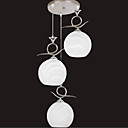 180W Contemporary Pendant Light with 3 Lights and Globe Glass Shade