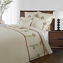 5PCS Grace Floral Pattern Embroidery Polyester Duvet Cover Set