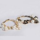 Dulce Pulsera de gasa de las mujeres con Colgante Flor y Perla