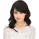Capless Long 100% Human Hair Black Wavy Hair Wig