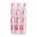 24PCS 3D Diamond Nail Art Tips Toepassing van Gum Luxe Bride Pink Glitter Bloem