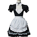 Sweet Short Sleeve Short Black and White Cotton Cosplay Lolita Dress