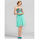 A-line Sweetheart Knee-length Stripes Tulle Cocktail Dress