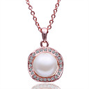 18K Gold Plated With Pearl / Rhinestone Women's Necklace