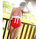 Women's Sexy Two-piece V Neck Halter Swimwear with Bra Pads
