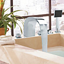 Contemporary Style Chrome Finish Widespread Stainless Steel Badewanne Armatur mit Handheld Wasserhahn
