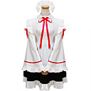 School Maid Long Sleeve Short White Cotton Cosplay Lolita Outfit