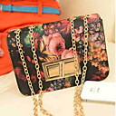 Women's Fashion Vintage Chain Floral Print Tote(Pattern Varies)