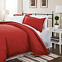 3PCS Vita Waffle Red Jacquard Full Duvet Cover Set
