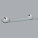 Contemporary Style Chrome Finish zinklegering Wall Mounted Glazen Plank