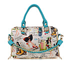 Women's Cute Print Chain PU Satchel(33*34*5cm)