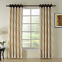 (Dos paneles) modernos de color beige rayas cortinas de ahorro de energía