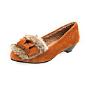 Suede Low Heel Loafers & Slip-ons With Fur Party / Evening Shoes (More Colors)