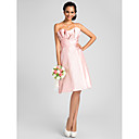 A-line Scalloped Knee-length Taffeta Bridesmaid Dress