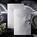 inviti matrimonio in stile elegante con fiocco in nastro ripiegato (set di 50)