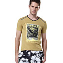 Homens V Neck Casual impressão de algodão T-shirt curto da luva