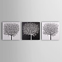 Hand-painted Abstract Oil Painting with Stretched Frame - Set of 3