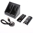 Dual USB oplader / station / dock + accu pack voor wii / wii u op afstand (zwart)