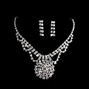 Aleación Marvelous con diamantes de imitación de novia de la boda de la joyería incluyendo el collar y los pendientes