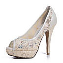 prachtige kant naaldhak pompen / peep toe met strass bruiloft / feest schoenen