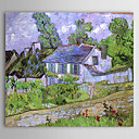 Beroemde olieverfschilderij Huizen-in-Auvers door Van Gogh