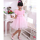 Bella manica corta in poliestere / tulle da sposa / sera abito Flower Girl