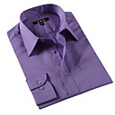 Men 's Fitted Shirt Collar Men Work Purple Long Shirts