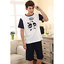 Bonito homens Panda Wear Salão manga curta