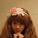 Pink Flower and Bow Cony Hair Sweet Princess Lolita Headband