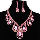 Gorgeous Cubic Zirconia Rhinestones Jewelry Set,Including Necklace And Earrings