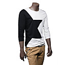 Bloquear homens Redondo Cor manga comprida T-shirt