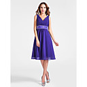 A-line V-neck Knee-length Chiffon Cocktail Dress