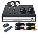 4 Channel DVR Kit with Smartphone Viewing (2 x Outdoor Cameras,2x Dome camera)