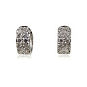 Platinum Plated Cubic Zirconia Huggie Earrings