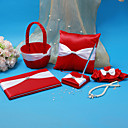 klassieke bruiloft collectie in rood satijn (5 stuks)