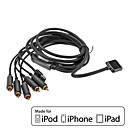 CAPDASE AV Cable Suporte Composite 480P para Apple iPhone e iPod Série iPad (MFi Certificado)